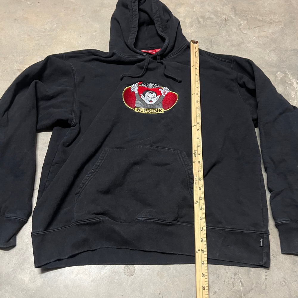 Supreme Vampire Boy Hooded Sweatshirt Black XL Embroidered Graphic Pullover - Picture 2 of 10